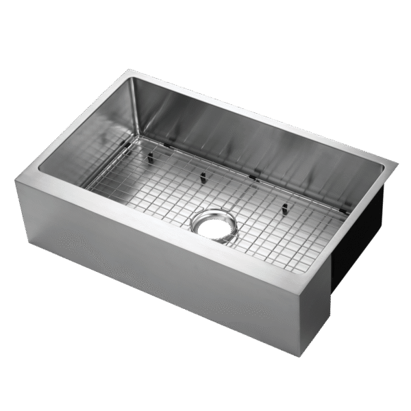 481-6889 Belleville  33" x 21" Single Bowl R15 Radius Under-Mount Flat Apron Front Farm Sink