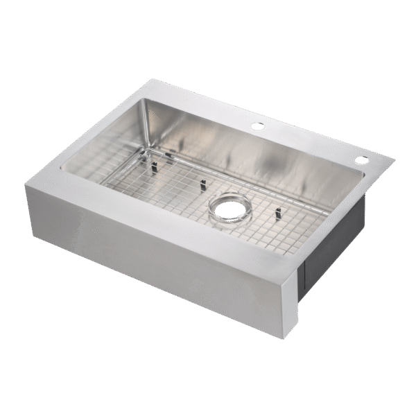 482-7035 Brimley Retrofit 33" x 24" Single Bowl R15 Radius Dual-Mount Flat Apron Front Farm Sink